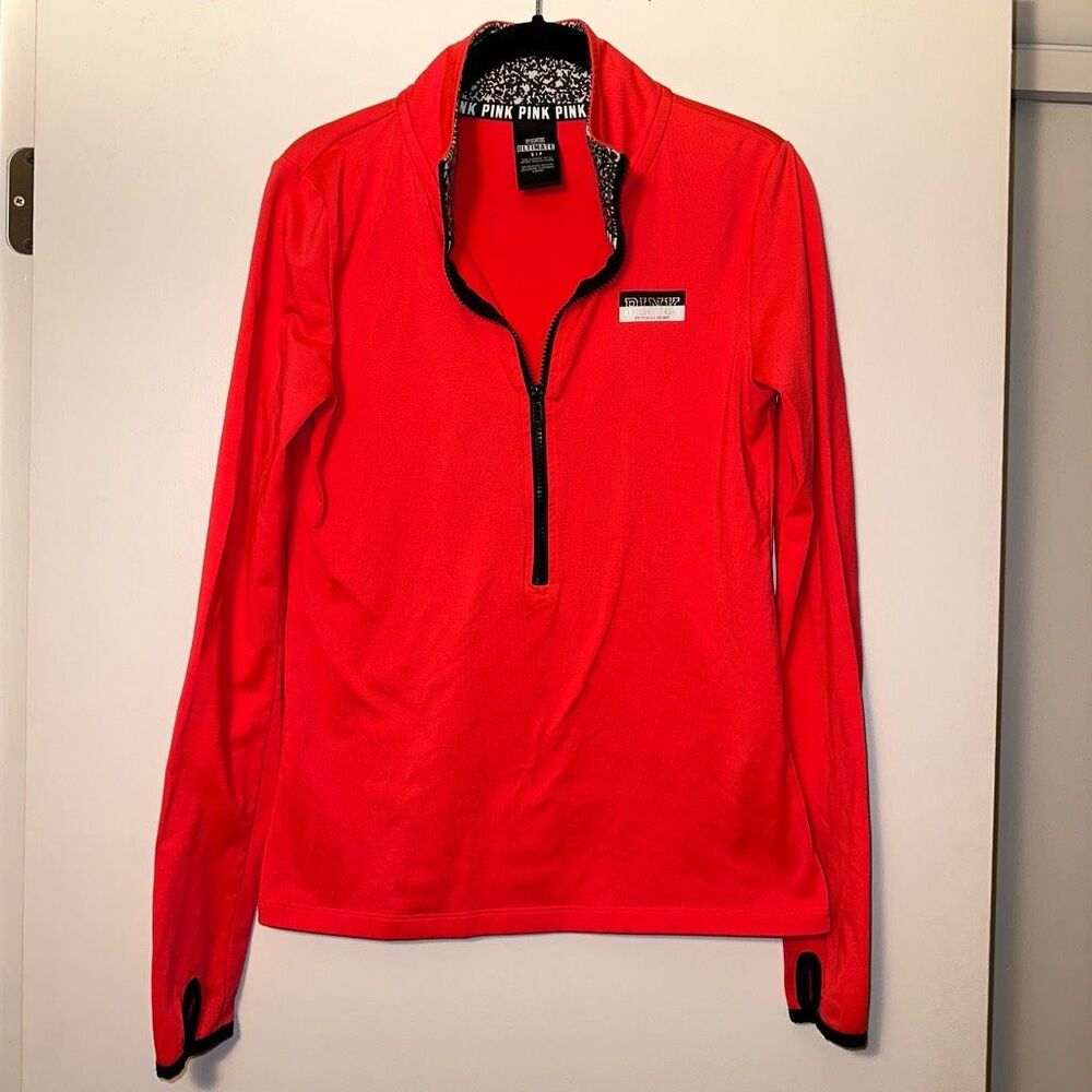 VS PINK Women’s Ultimate Athletic Quarter Zip Bright Pink Small GUC